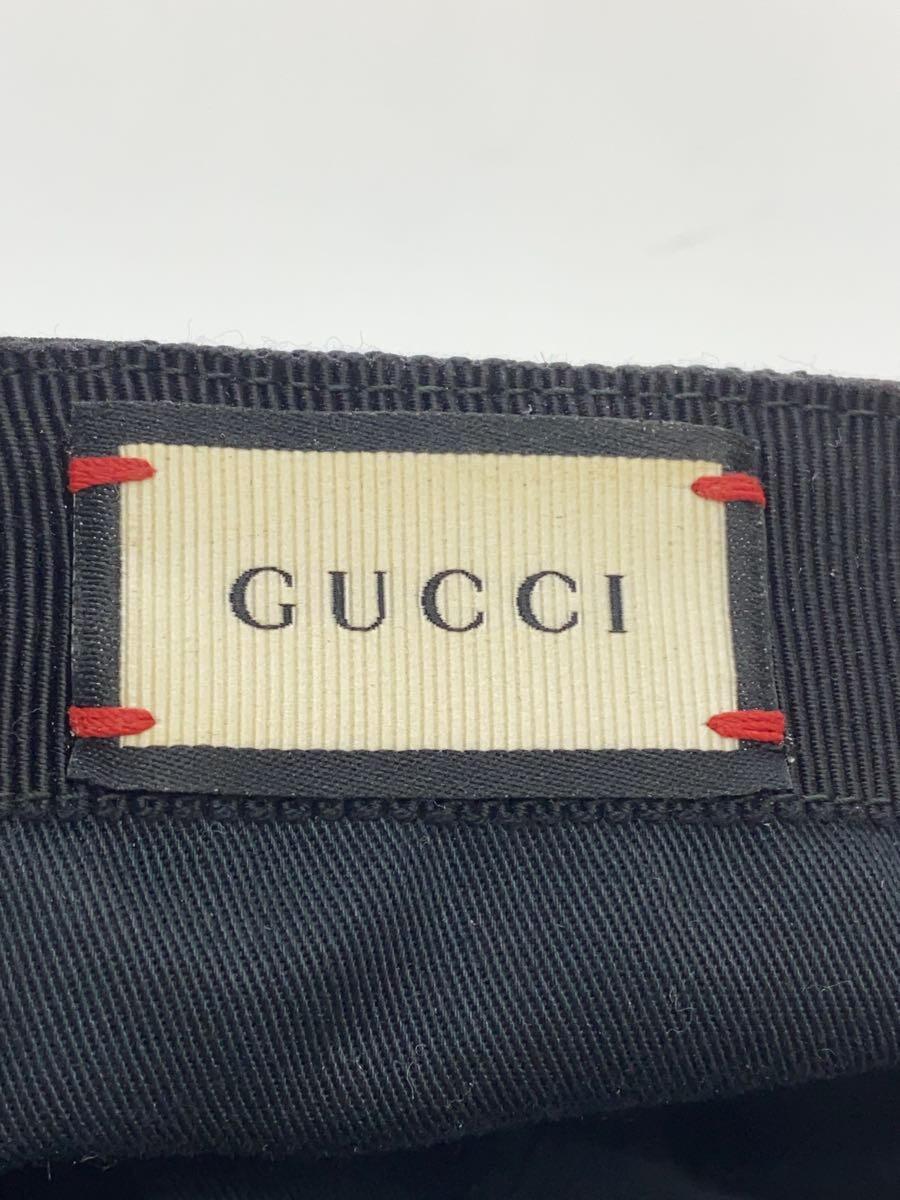 GUCCI◆GGキャンバス/ベースボールキャップ/ヨゴレ有/S/57/BLK/メンズ/200035・204891_画像5