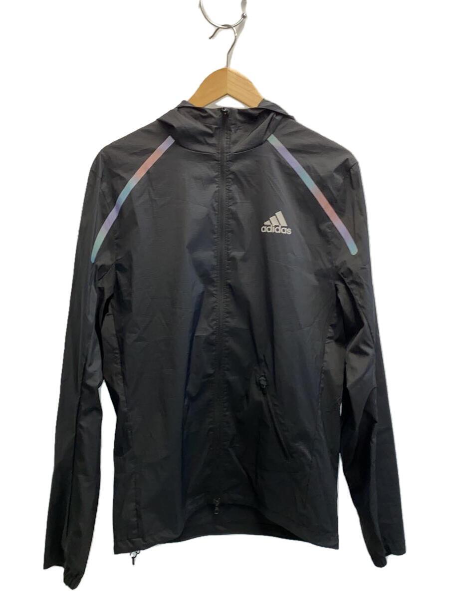 adidas◆22AW/FAST MARATHONジャケット/S/ポリエステル/ブラック/HK5637_画像1