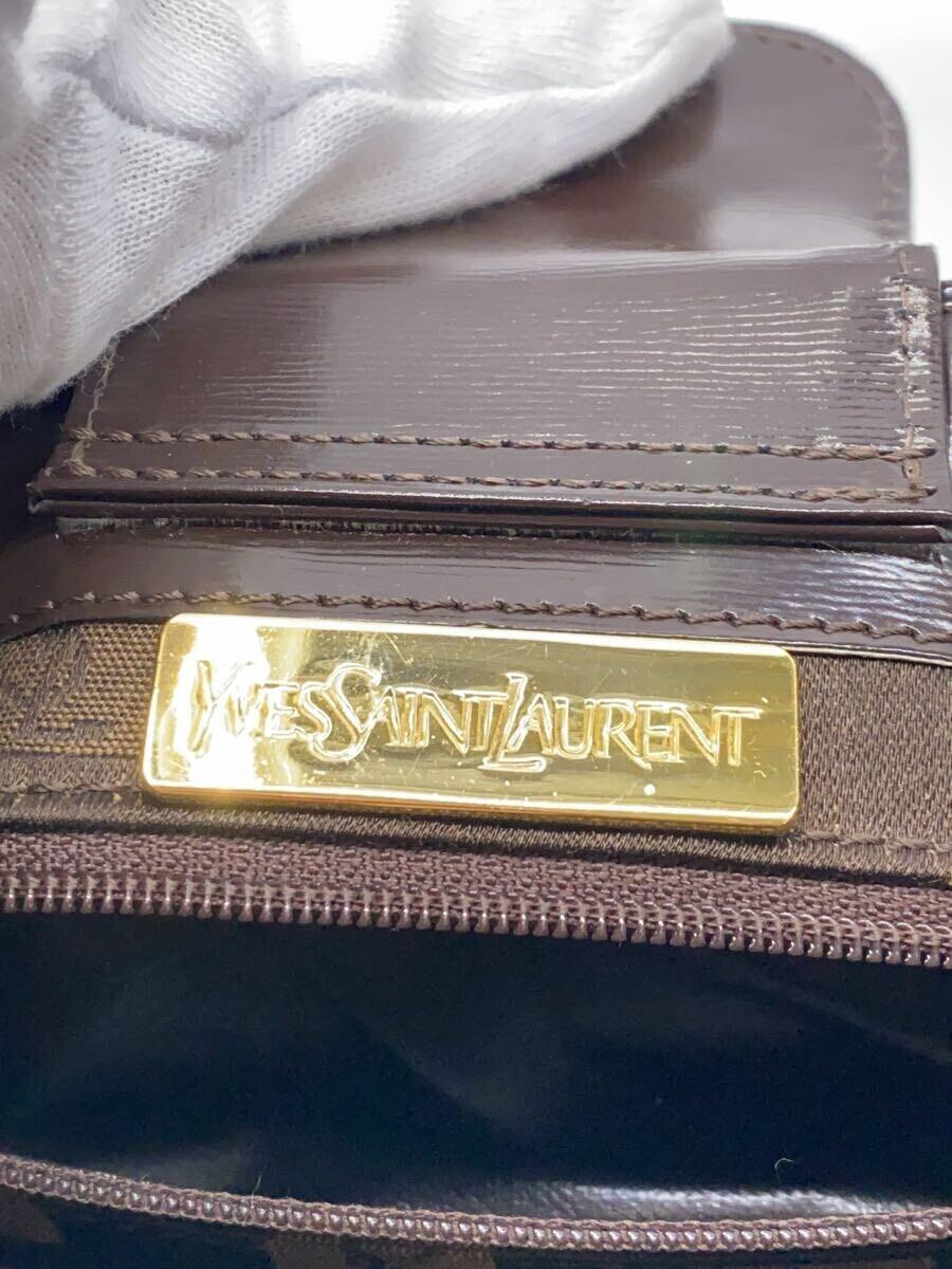 YVES SAINT LAURENT◆ハンドバッグ/-/BRW/内側べたつき有_画像5