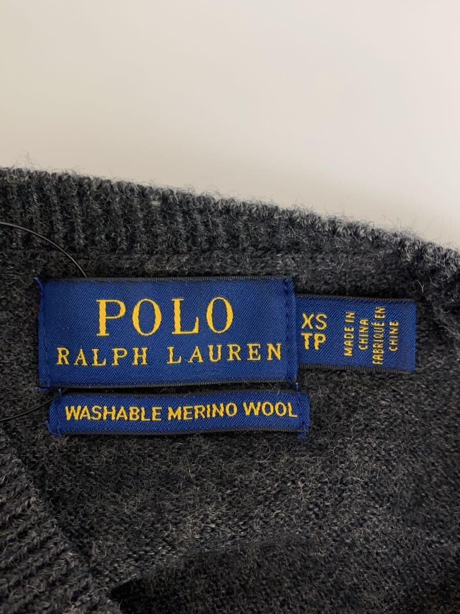 POLO RALPH LAUREN◆セーター(薄手)/XS/ファー/GRY/無地_画像3