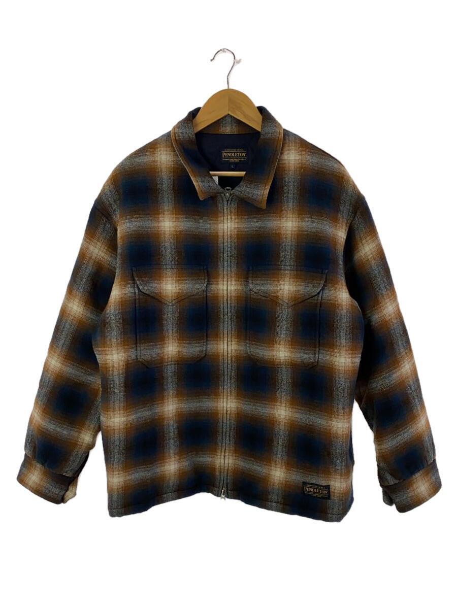 PENDLETON◆ZIP CPOジャケット/L/コットン/マルチカラー/オンブレチェック/2FZCPO/MY/シャツジャケット_画像1