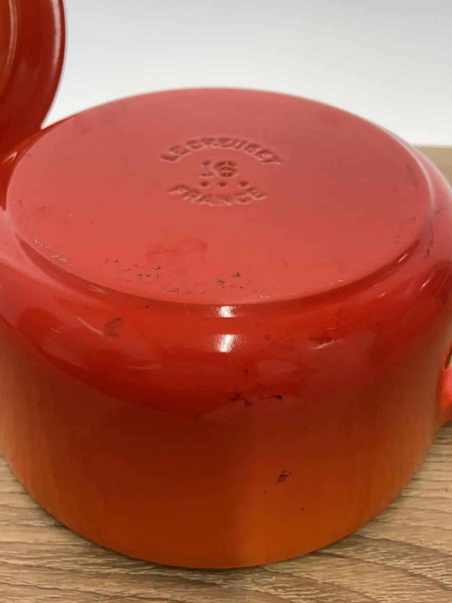 LE CREUSET◆ココットロンド/両手鍋/サイズ:16cm/ORN_画像4