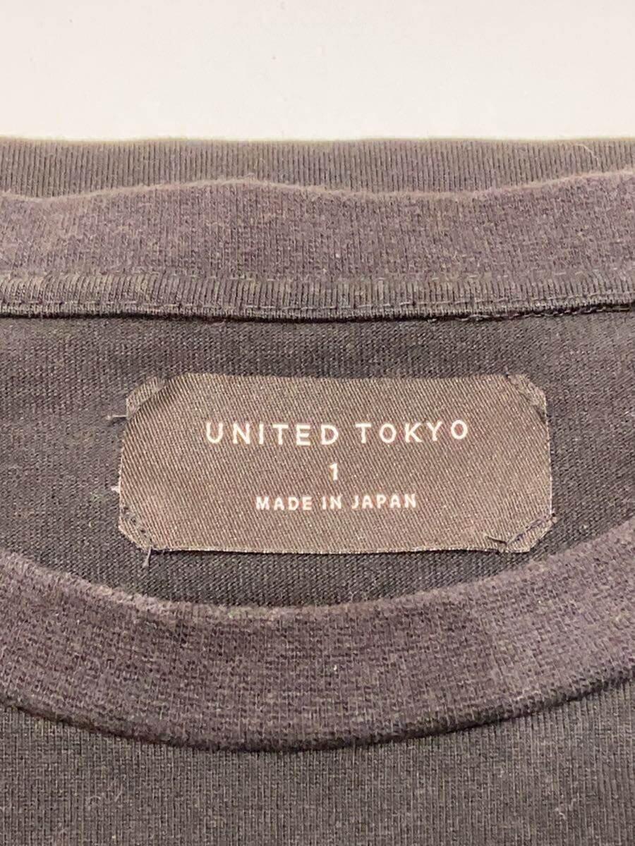 UNITED TOKYO◆Tシャツ/1/コットン/BLK/無地/133422003_画像3