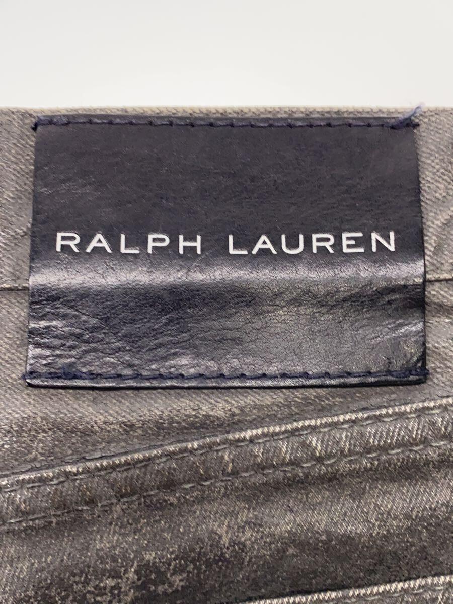 RALPH LAUREN◆ストレートパンツ/29/コットン/GRY/無地/BLACK LABEL_画像4