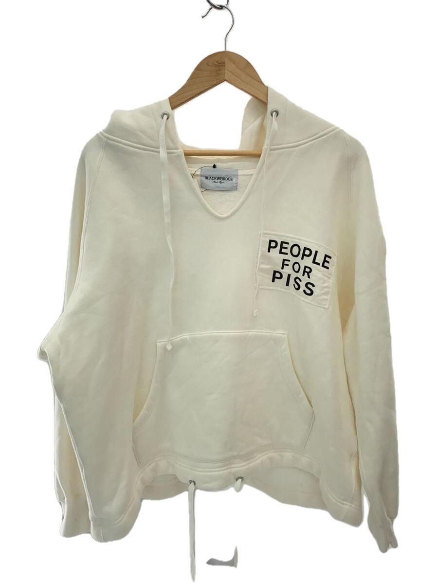 Black Weirdos◆19AW/PEOPLE FOR PISS/パーカー/L/コットン/WHT