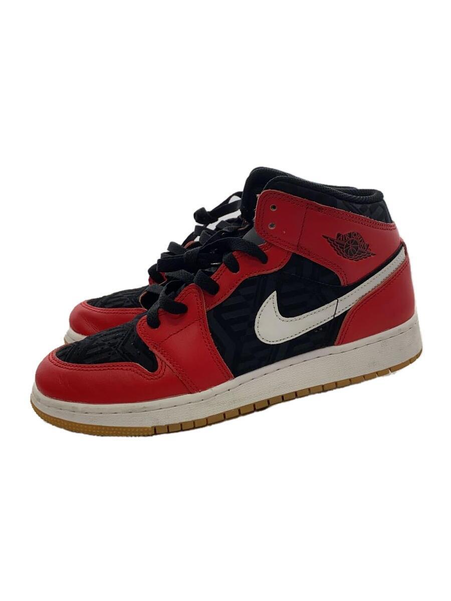 NIKE◆AIR JORDAN 1 MID_エア ジョーダン 1 ミッド/24cm/レッド