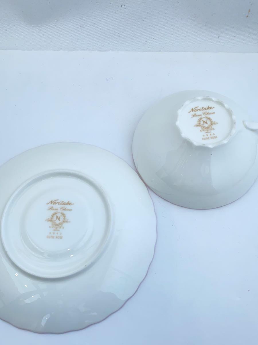 Noritake◆カップ&ソーサー/5点セット/WHT_画像6