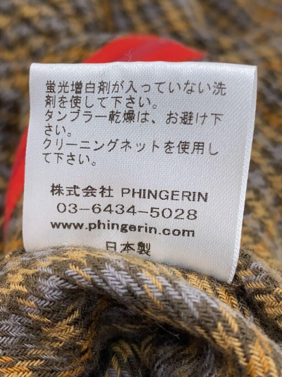 PHINGERIN◆長袖シャツ/M/コットン/BRW/チェック/PD-182-FST-014_画像3