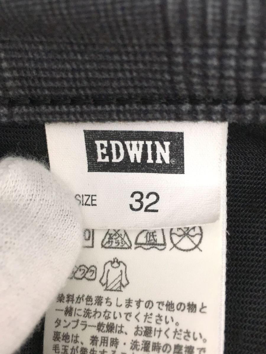 EDWIN◆ストレートパンツ/32/コットン/BLK/無地/503wf eki-2635_画像5