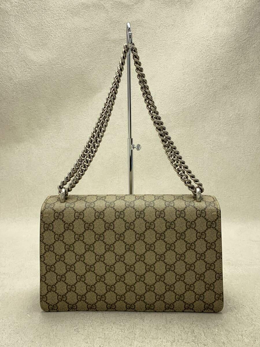 GUCCI◆チェーンショルダーバッグ_ディオニュソス_GGスプリーム/レザー/BEG/400249_画像3