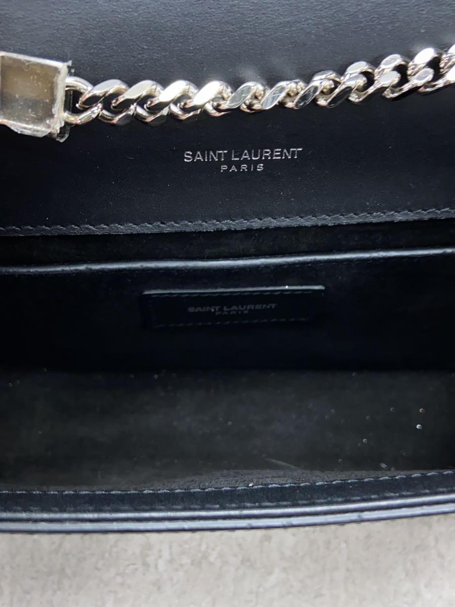 SAINT LAURENT◆チェーンショルダーバッグ/レザー/BLK_画像6