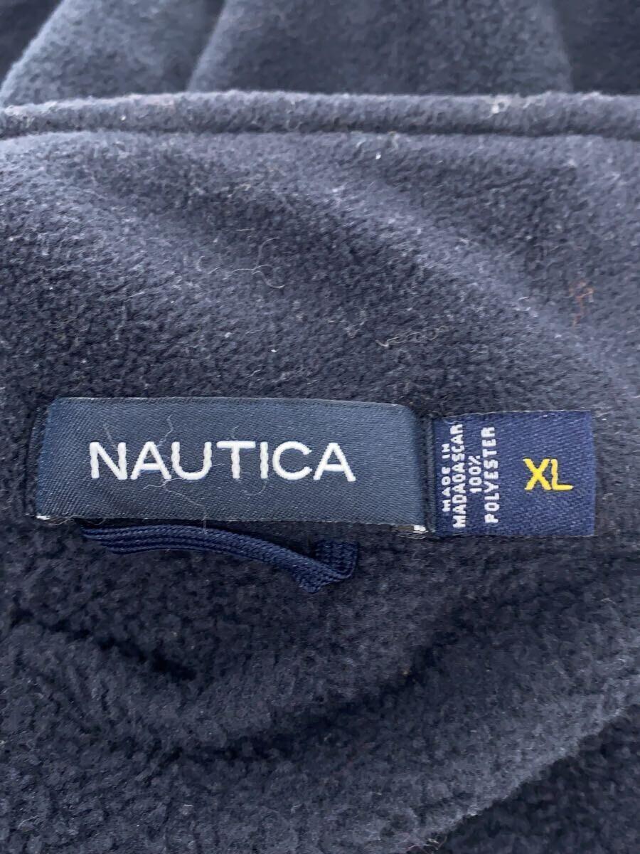 NAUTICA◆フリースジャケット/XL/ポリエステル/NVY/無地_画像3