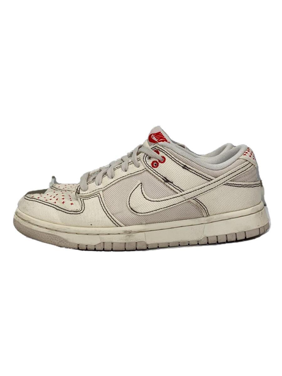 NIKE◆DUNK LOW RETRO SE_ダンク LOW レトロ SE/24.5cm/WHT/キャンバス_画像1