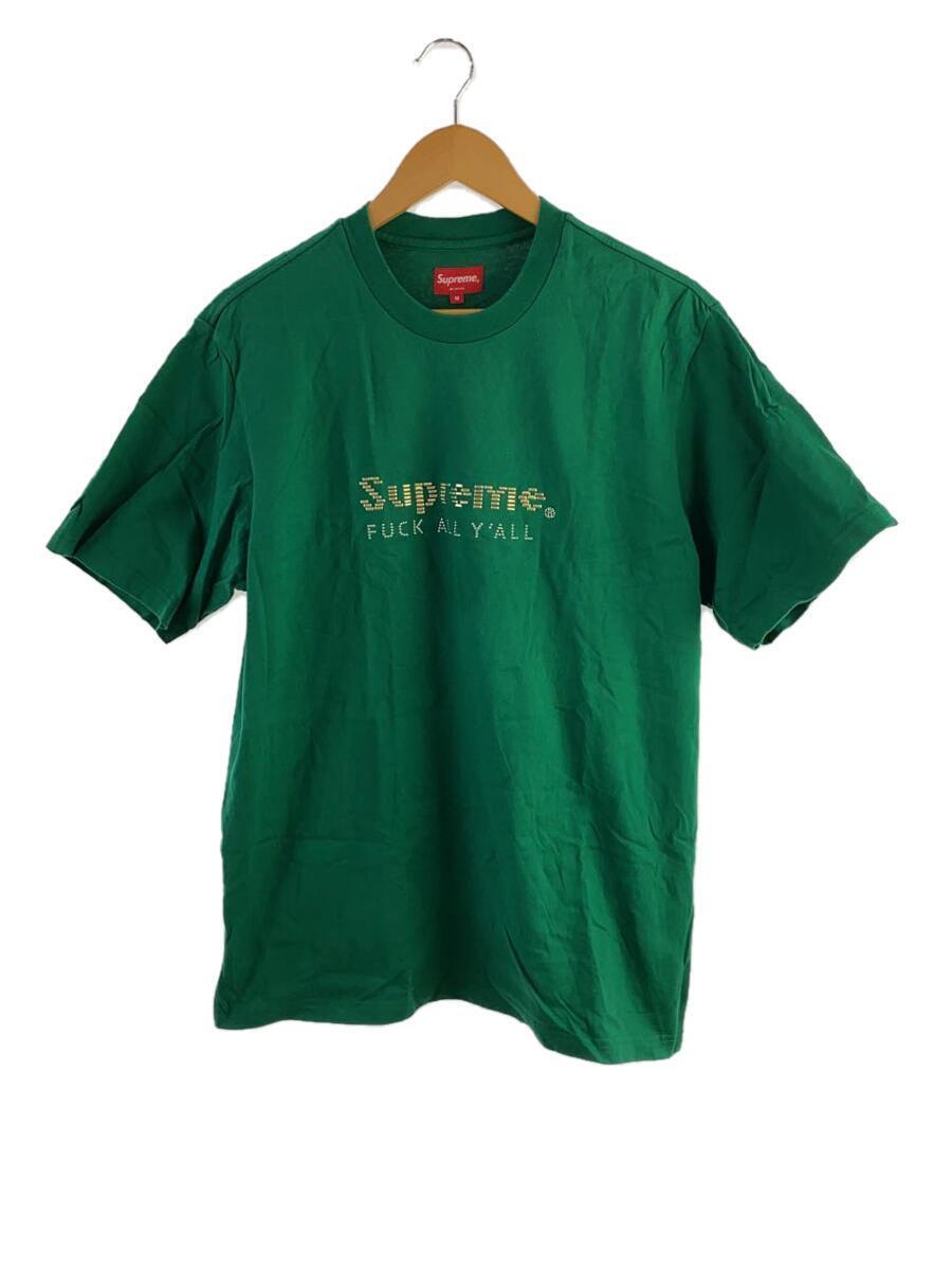 Supreme◆ футболка /M/ хлопок  / зеленый /Gold bars Tee Fuck All Yall