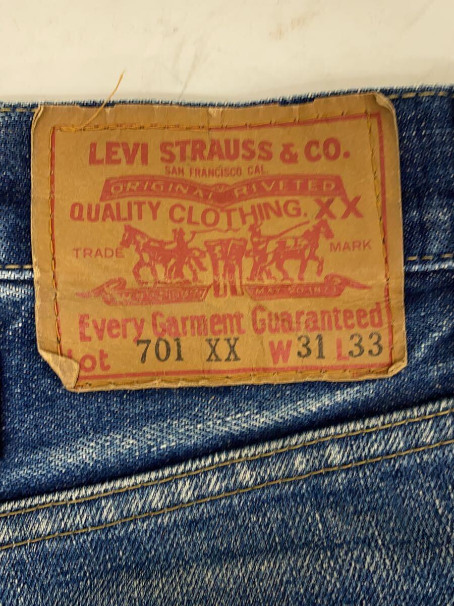 Levi’s◆ストレートパンツ/31/デニム/インディゴ/701XX/90S/日本製/刻印J22/BIG E/シンチ_画像4