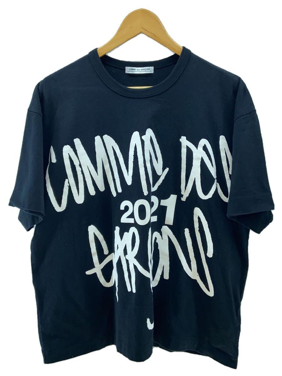 COMME des GARCONS◆21SS/手書き風Tシャツ/FREE/コットン/BLK/無地/OH-T001