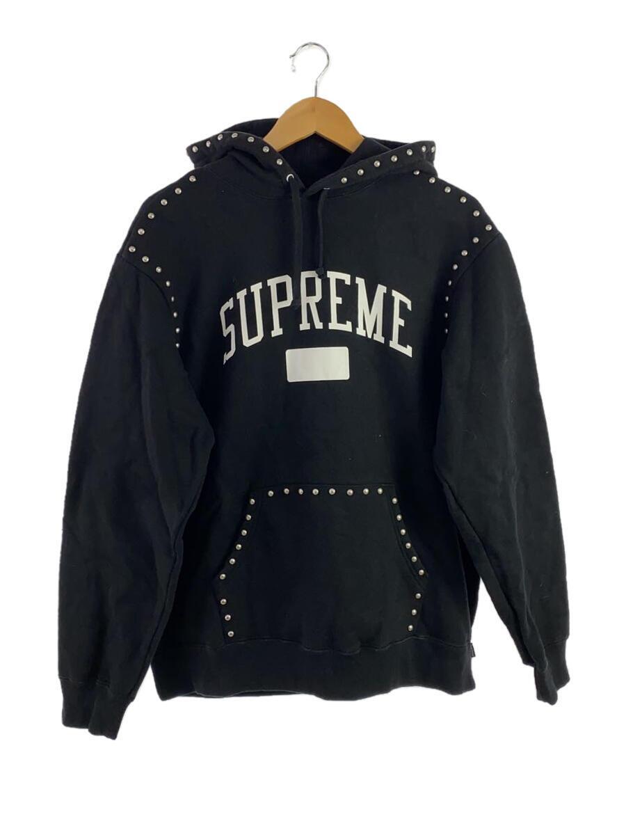 Supreme◆18FW/Studded Hooded Sweatshirt/M/コットン/BLK