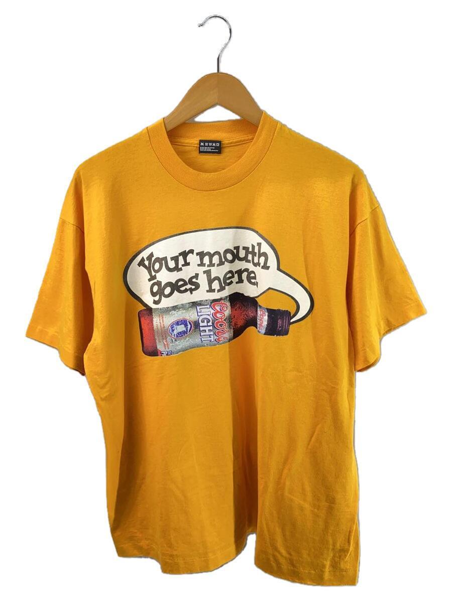 FRUIT OF THE LOOM◆80s/your mounth goes here/Tシャツ/XL/コットン/YLW/プリント