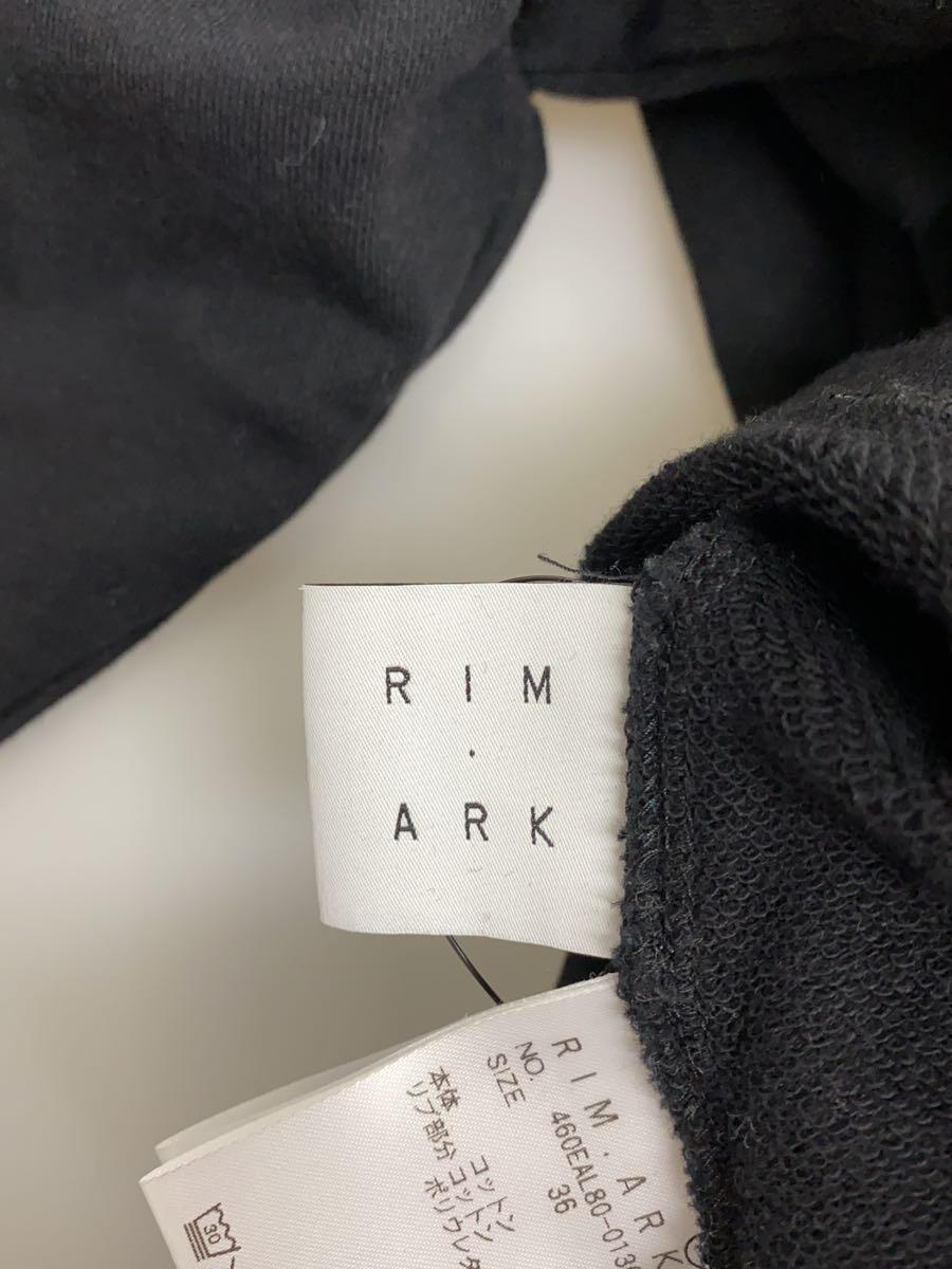 RIM.ARK* long sleeve cut and sewn /36/ cotton /BLK/ plain /460EAL80-0130/Gather mock neck