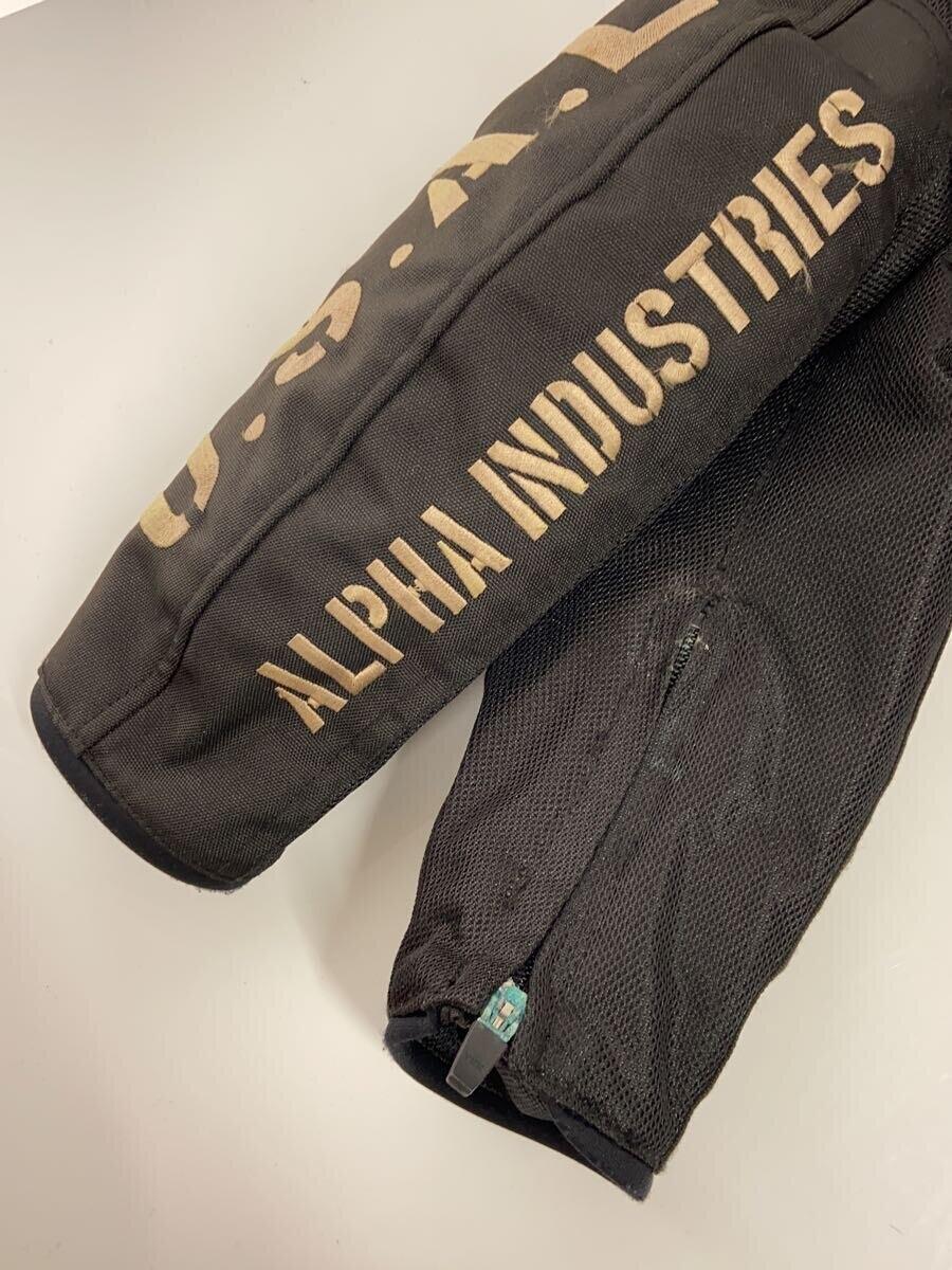 ALPHA INDUSTRIES◆ジャケット/M/ポリエステル/BLK/無地_画像4