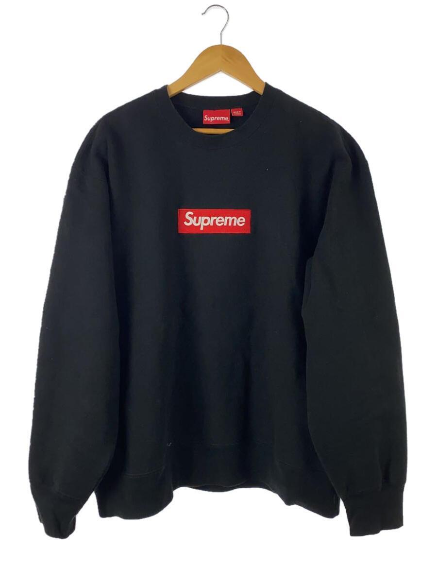 Supreme◆box logo crewneck black/スウェット/L/コットン/BLK