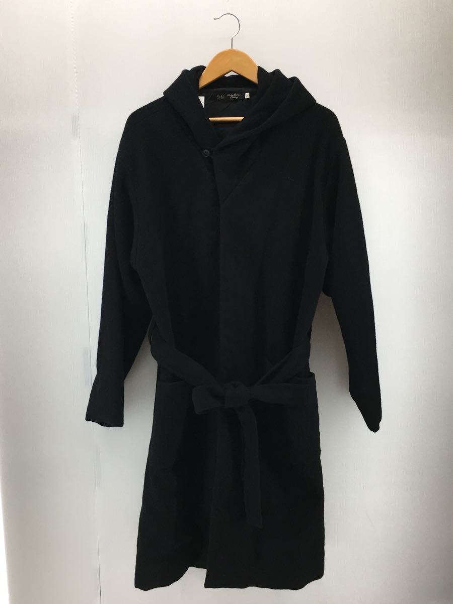 東洋エンタープライズ◆コート/L/ウール/BLK/無地/GL13634/gold/MILLING WOOL ROBE COAT/_画像1