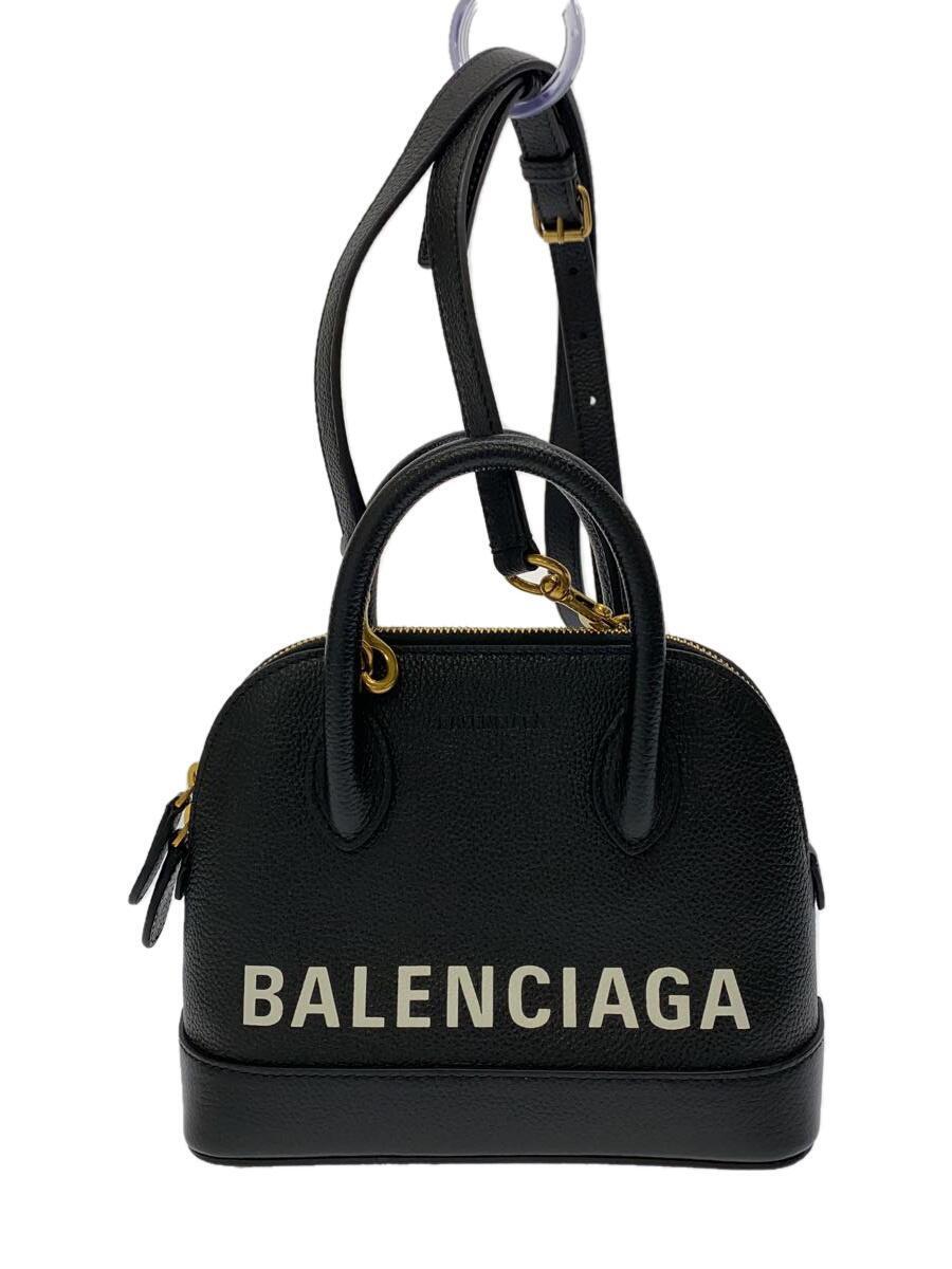 BALENCIAGA◆VILLE/ショルダーバッグ/レザー/BLK/550646