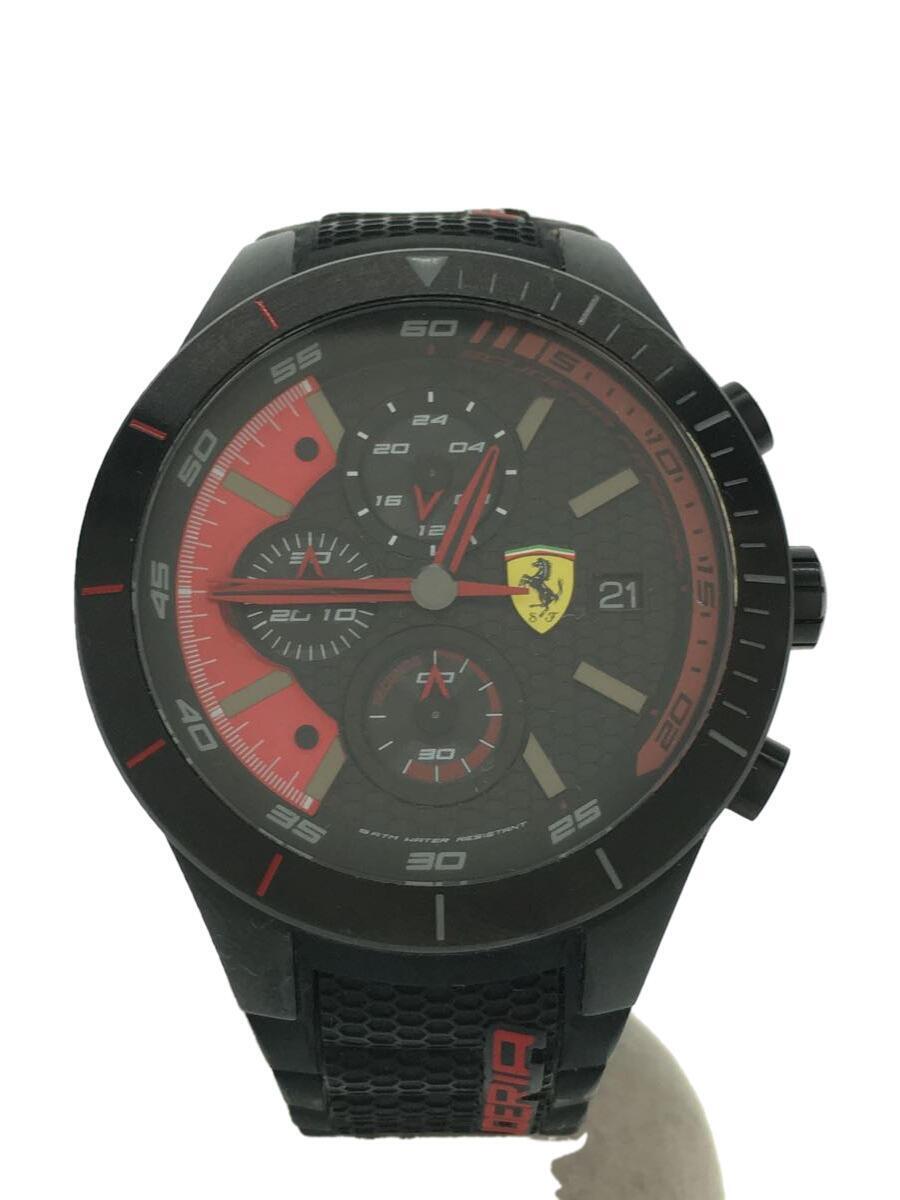 Ferrari◆クォーツ腕時計/アナログ/ラバー/BLK/BLK/0830264