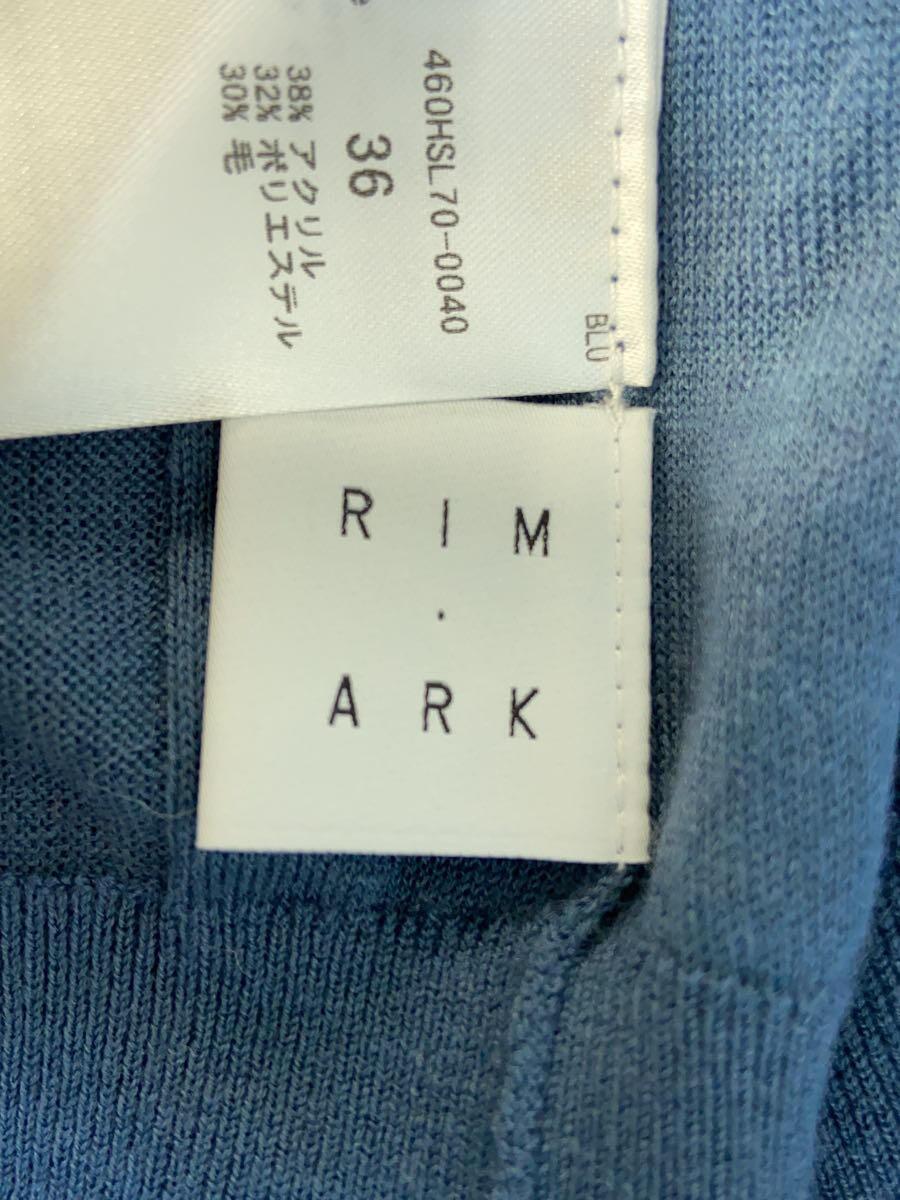 RIM.ARK* long sleeve cut and sewn /36/ acrylic fiber /BLU/ plain /460hsl70-0040/highgaugefitnit