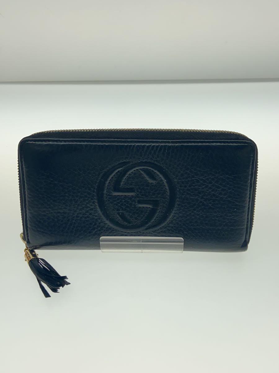 GUCCI◆長財布/レザー/BLK/レディース/308004.1147