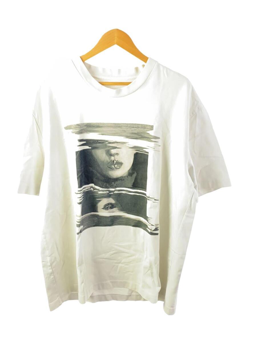 Maison Margiela◆19ss/オーバーサイズTシャツ/46/コットン/ホワイト/プリント