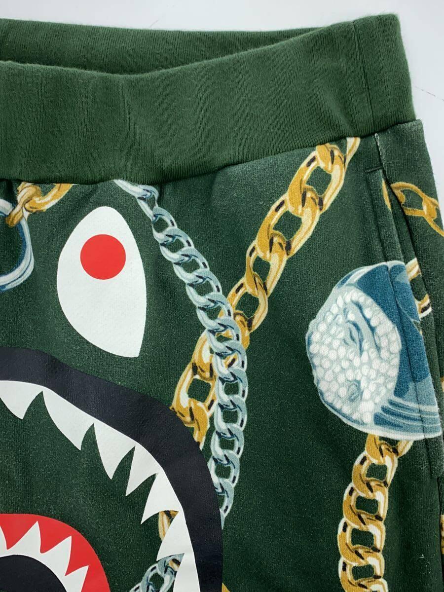 A BATHING APE◆ボトム/M/コットン/KHK/総柄/001PTJ801005M/BAPE JEWWLS SHARK SWEAT_画像3