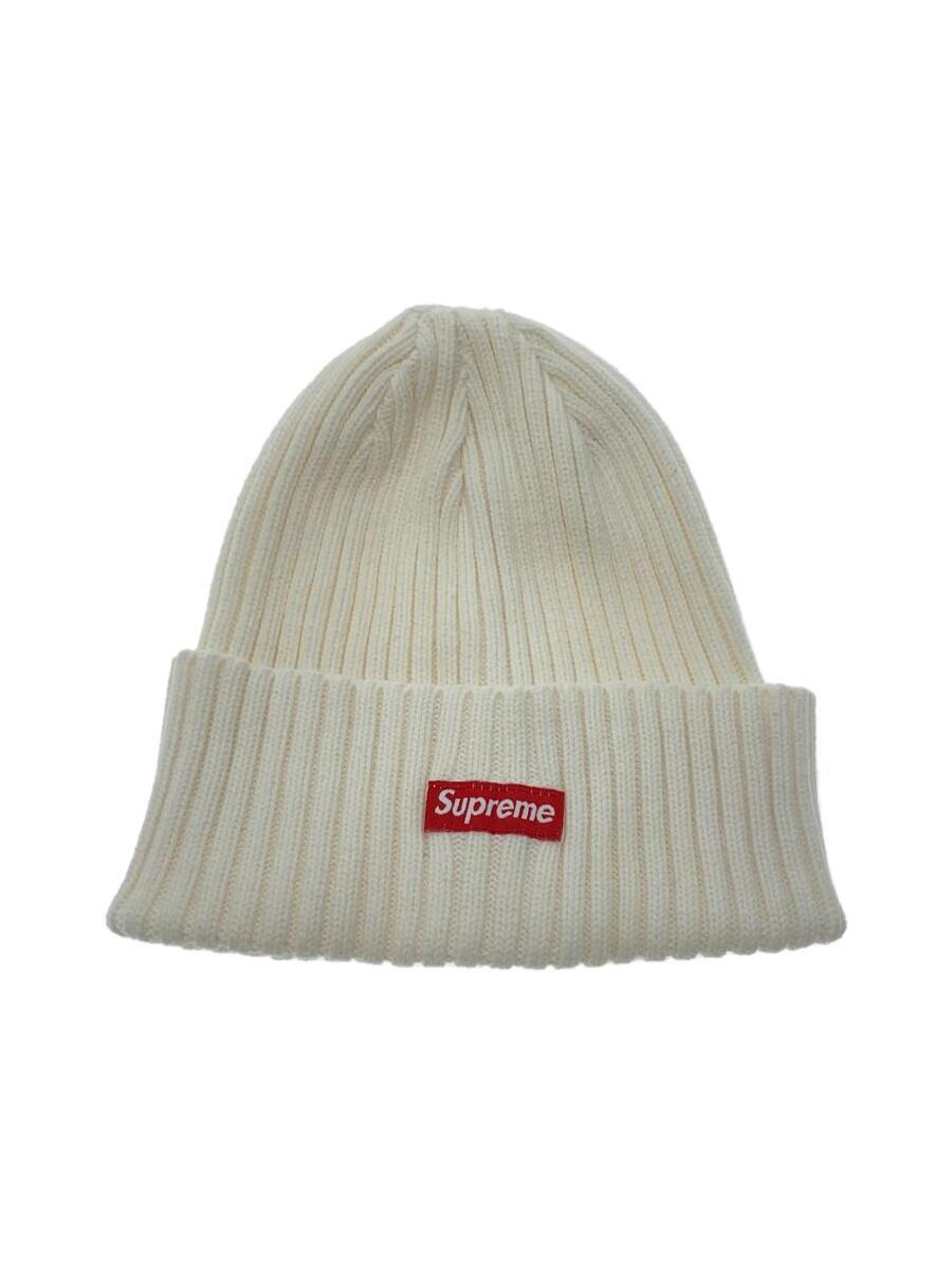 Supreme◆Overdyed Ribbed Beanie/ニットキャップ/コットン/ホワイト