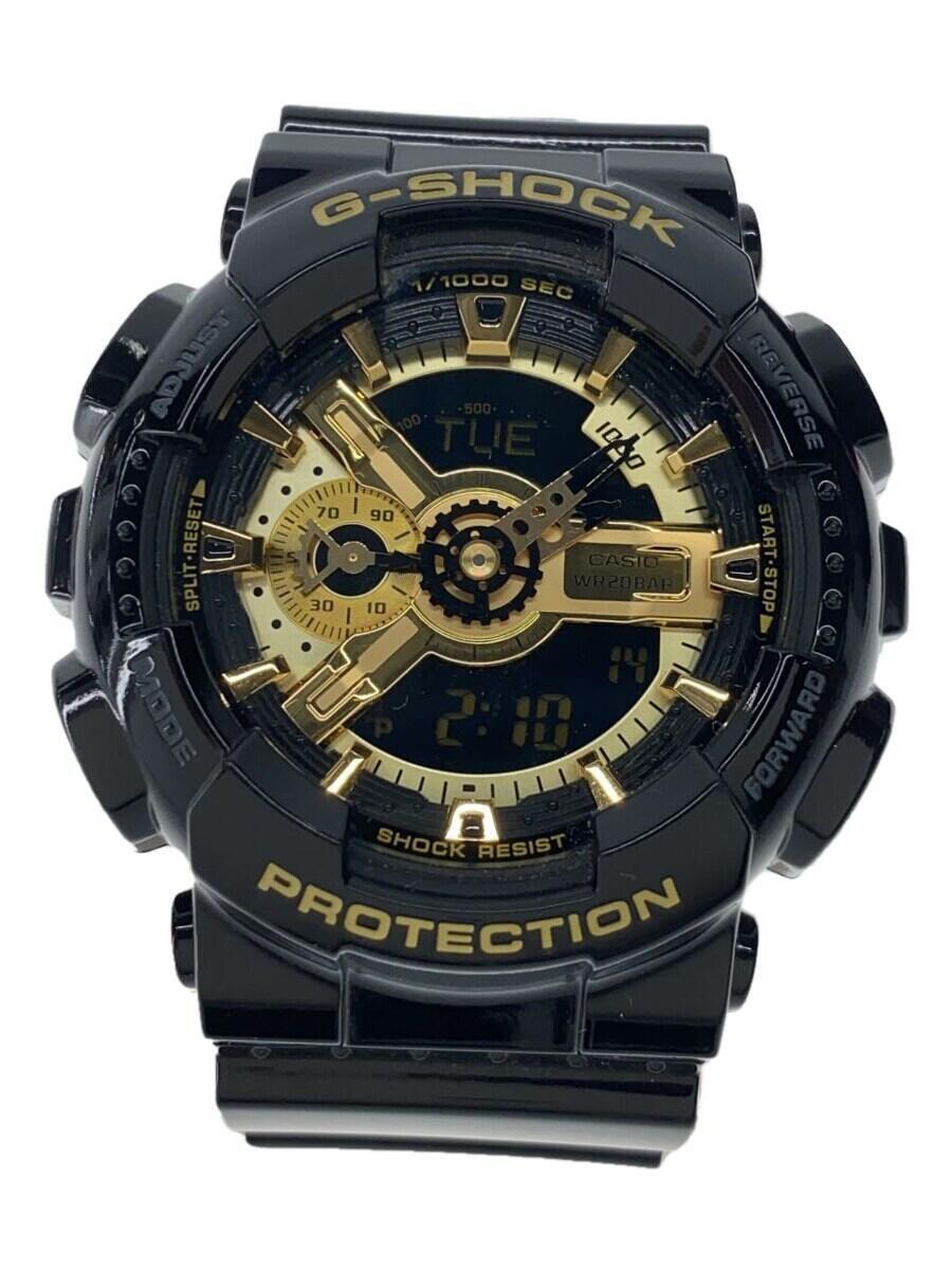 CASIO◆クォーツ腕時計・G-SHOCK/デジアナ/エナメル/ブラック/ブラック/SS/GA-110GB-1AJF_画像1