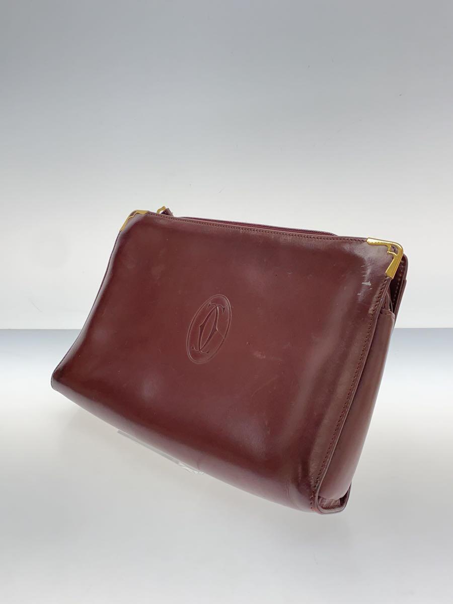 Cartier* Must line / clutch bag / second bag / leather /BRW