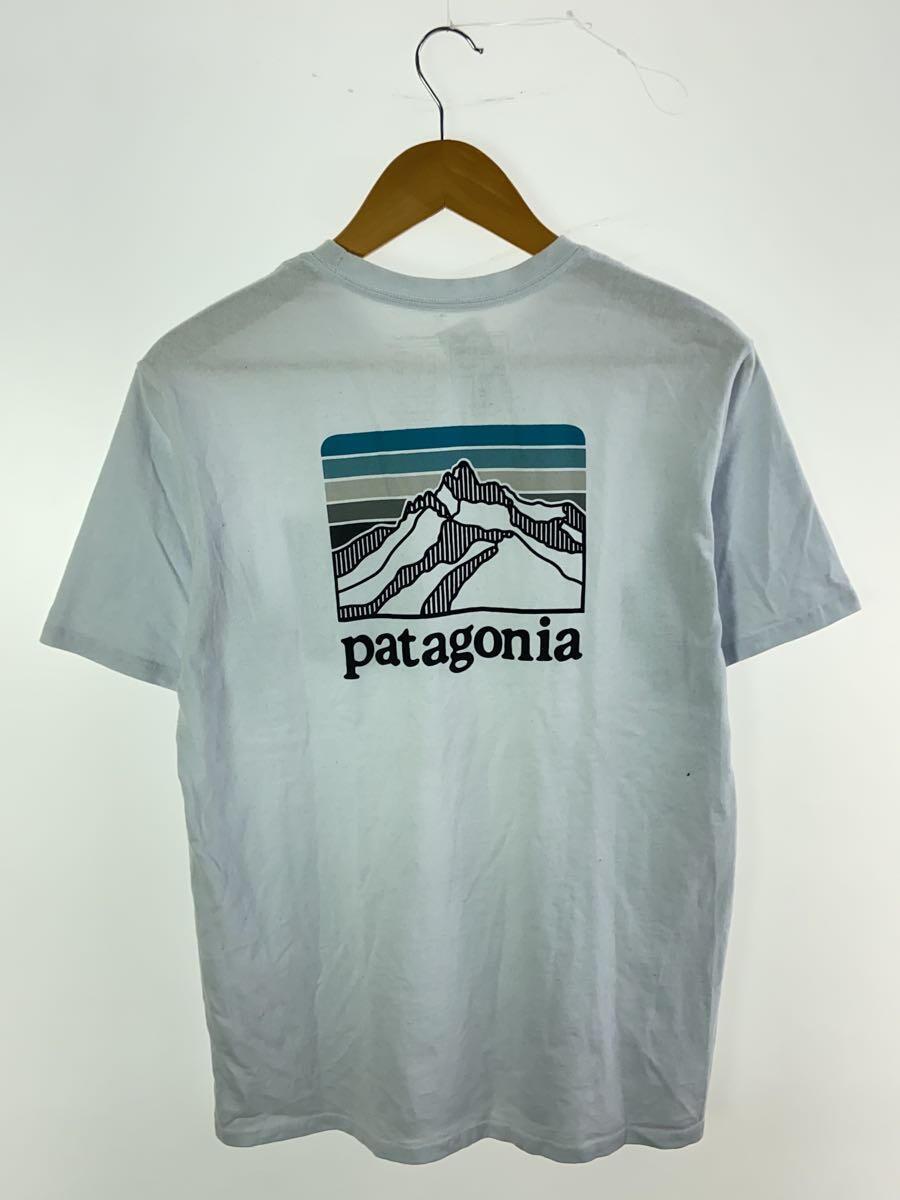 patagonia◆Tシャツ/S/コットン/BLU/バックプリント/無地_画像2