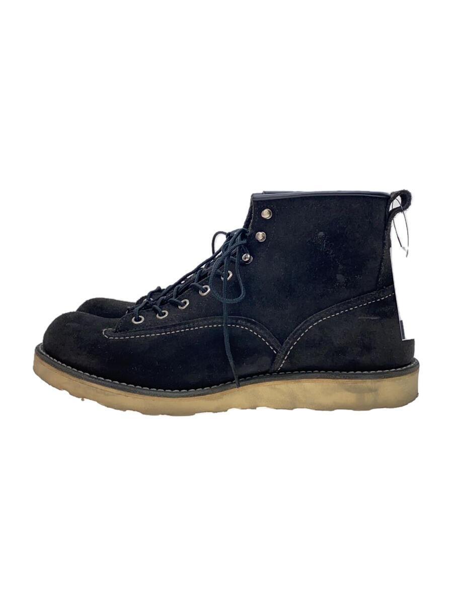 RED WING◆6inch Linemanブラックアビレーンラフアウト/US9/BLK/スウェード/2900_画像1