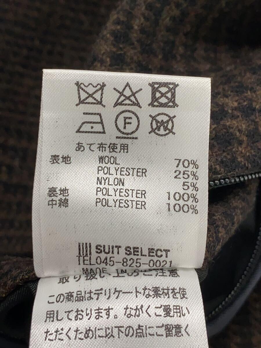 SUIT SELECT◆コート/S/ウール/BRW/千鳥格子_画像5