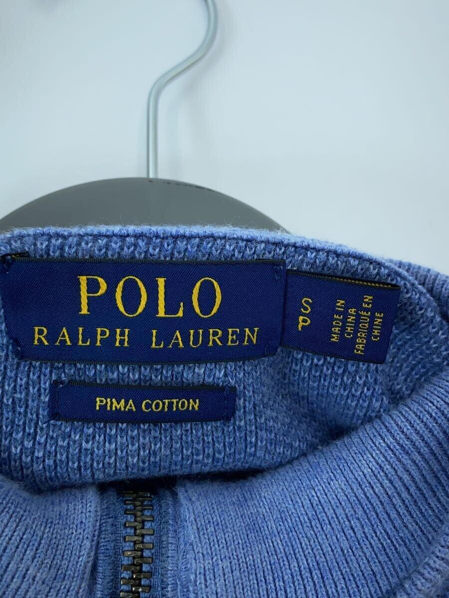 POLO RALPH LAUREN◆ジップパーカー/-/コットン/BLU/無地_画像3