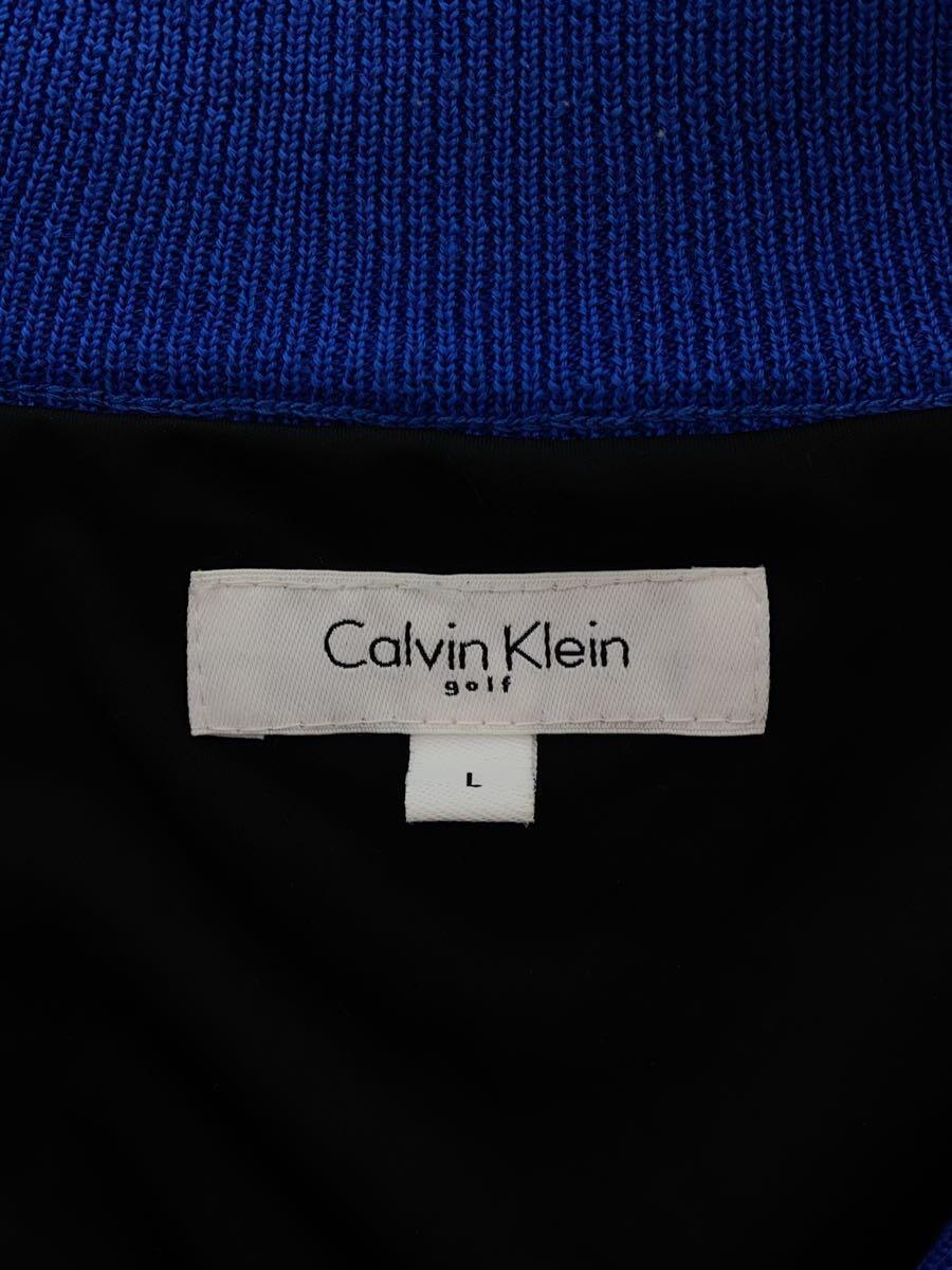 Calvin Klein◆カルバンクライン/セーター(薄手)/L/ウール/ブラック/無地/CKM4253_画像3