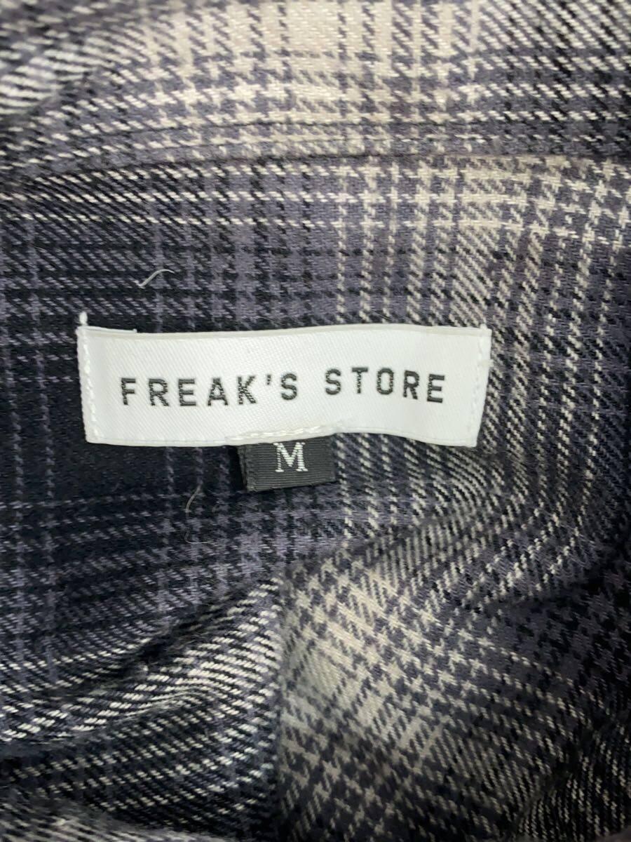 FREAK’S STORE◆長袖シャツ/M/コットン/GRY/オンブレCK/1201248900252_画像3