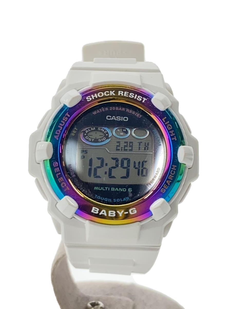 Casio ◆ Baby-G/Solar Watch/Digital/Rubber/WHT/SS/BGR-3000UK-7JR