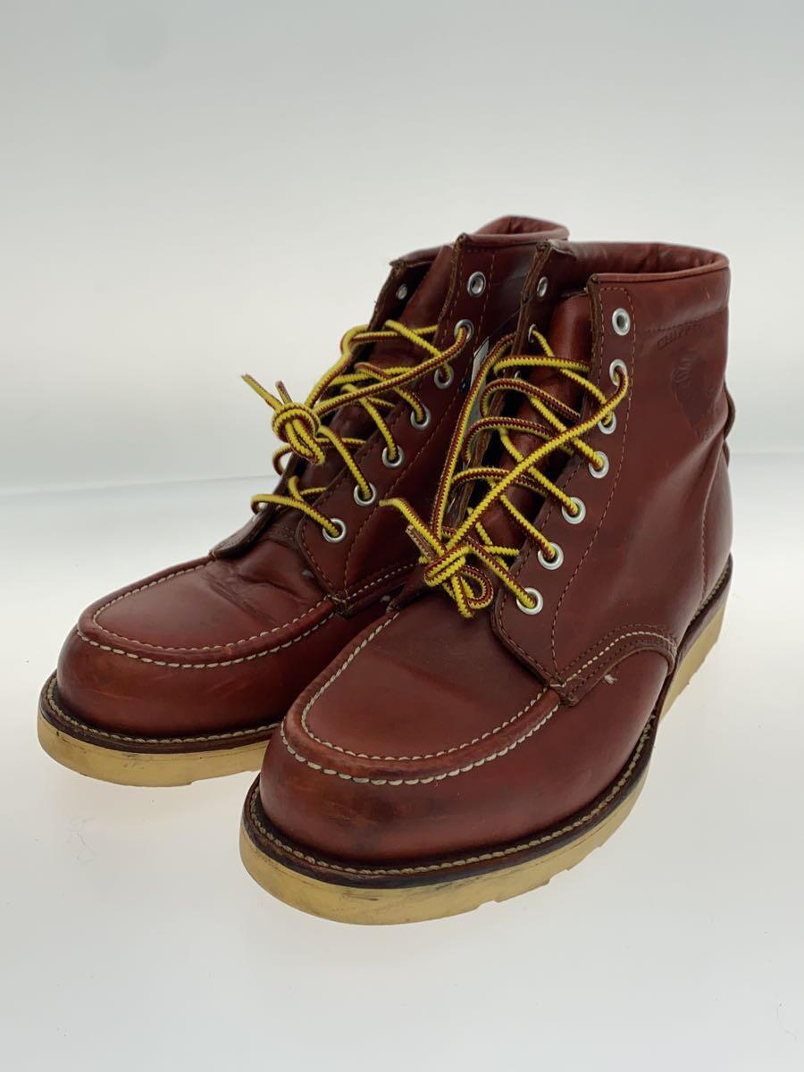 CHIPPEWA◆90s/白タグ初期/レースアップブーツ/US8/使用感有/茶/ブラウン/レザー/01361_画像2