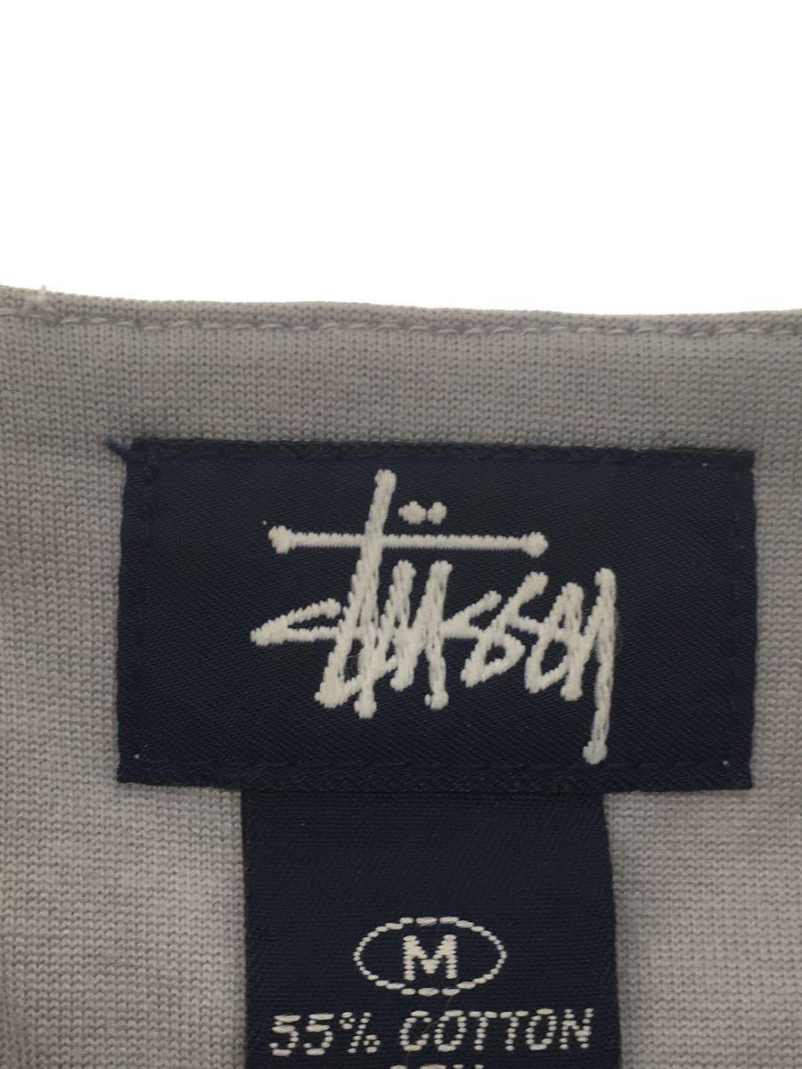 STUSSY◆90s/OLD STUSSY/ベースボールシャツ/紺タグ/半袖シャツ/M/コットン/GRY/ストライプ_画像3