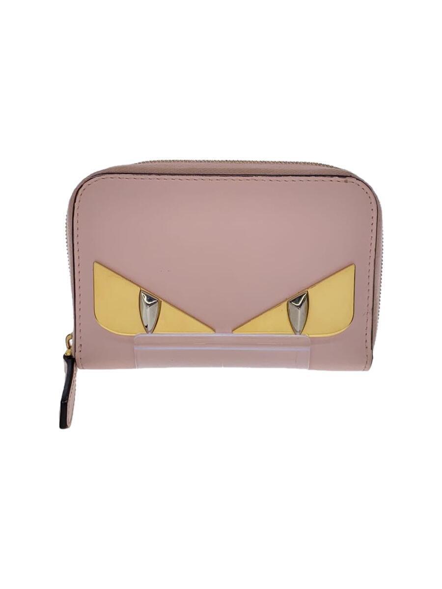 FENDI◆バッグバグズ/カードケース/レザー/PNK/無地/レディース/8M0313-3IF-198-0214