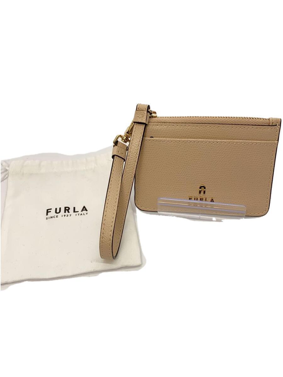 FURLA◆カードケース/-/BEG/無地/レディース/wp00323