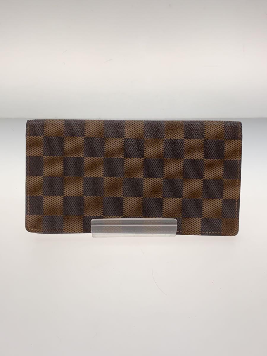 LOUIS VUITTON◆ポルト・フォイユ・ロン_ダミエ・エベヌ_BRW/PVC/BRW/レディース_画像1