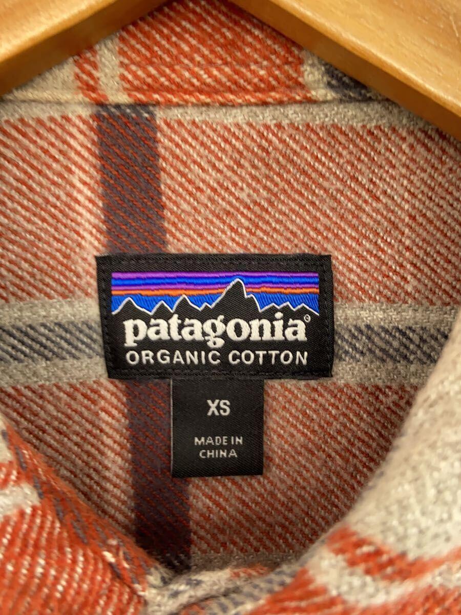 patagonia◆長袖シャツ/XS/コットン/オレンジ/チェック/54130FA17_画像3