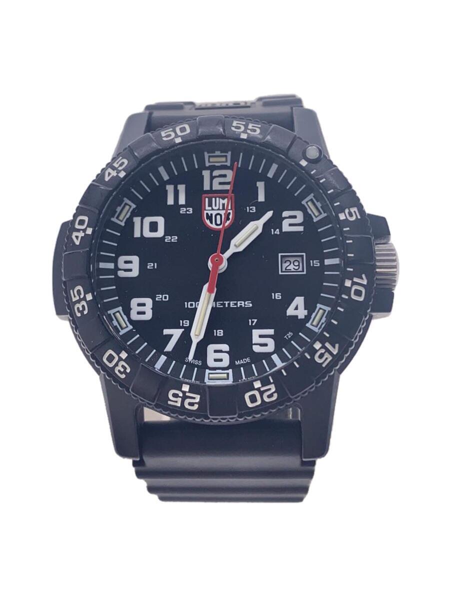 LUMINOX◆クォーツ腕時計/アナログ/ラバー/BLK/BLK/0320-1GBq H-3LX