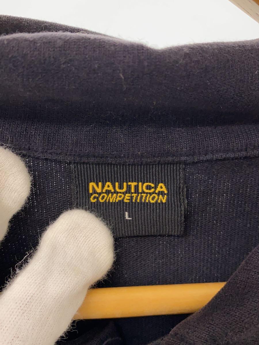 NAUTICA◆ポロシャツ/L/コットン/ブラック/無地_画像3